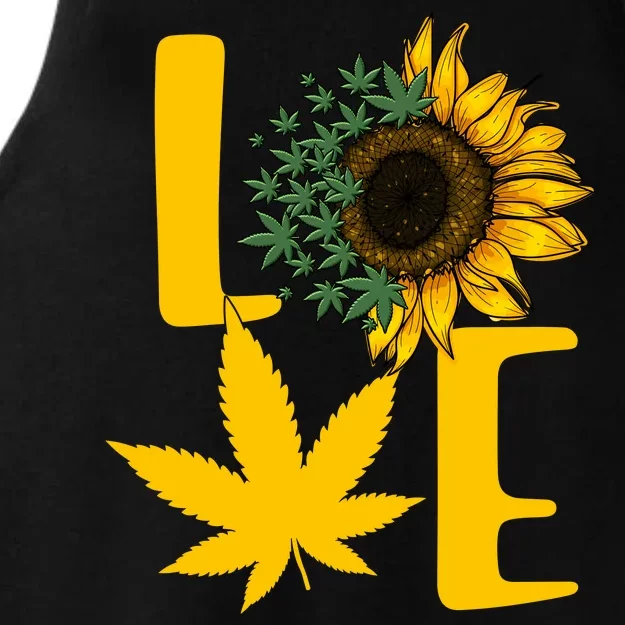 Love Cannabis Sunflower Ladies Tri-Blend Wicking Tank