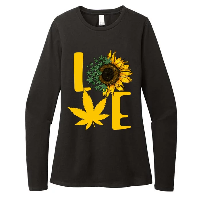 Love Cannabis Sunflower Womens CVC Long Sleeve Shirt