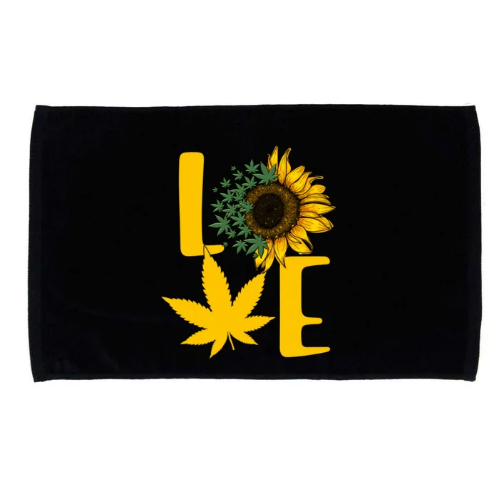 Love Cannabis Sunflower Microfiber Hand Towel