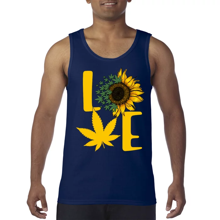 Love Cannabis Sunflower Tank Top