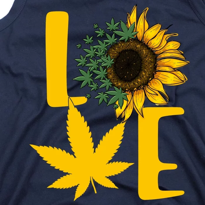 Love Cannabis Sunflower Tank Top