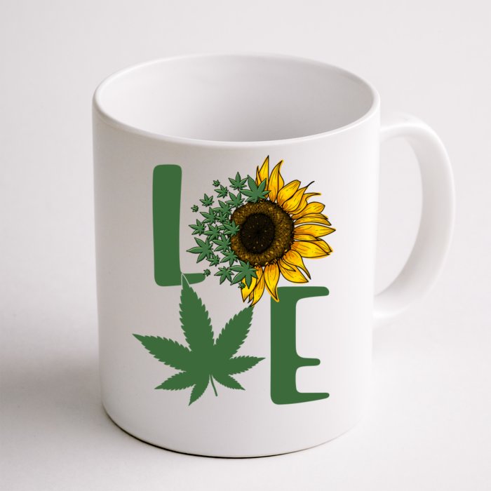 Love Cannabis Sunflower Front & Back Coffee Mug