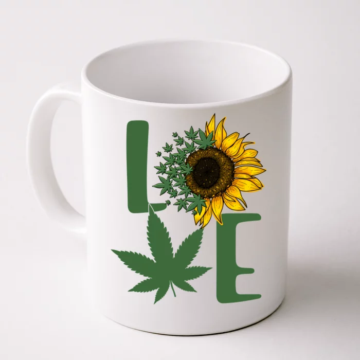 Love Cannabis Sunflower Front & Back Coffee Mug