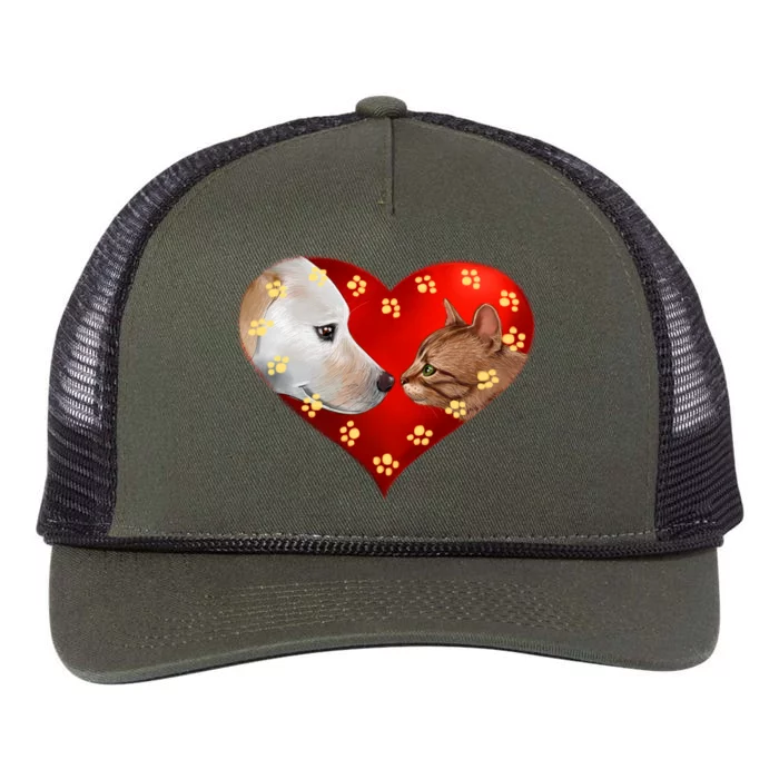 Love Cats and Dogs Retro Rope Trucker Hat Cap