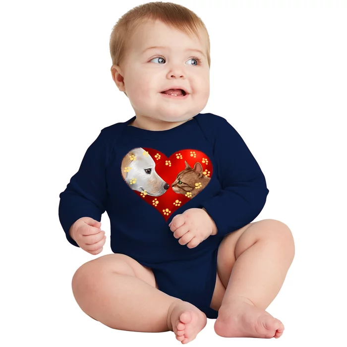 Love Cats and Dogs Baby Long Sleeve Bodysuit