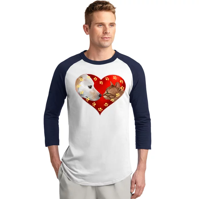 Love Cats and Dogs Baseball Sleeve Shirt