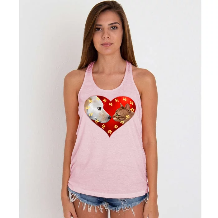 Love Cats and Dogs Women's Knotted Racerback Tank