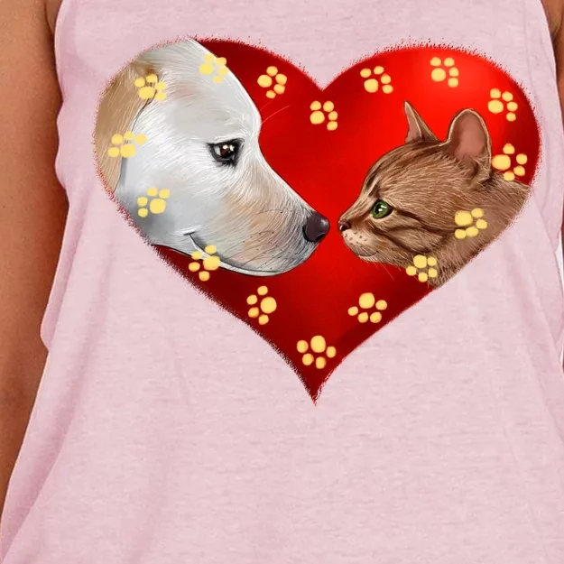 Love Cats and Dogs Women's Knotted Racerback Tank