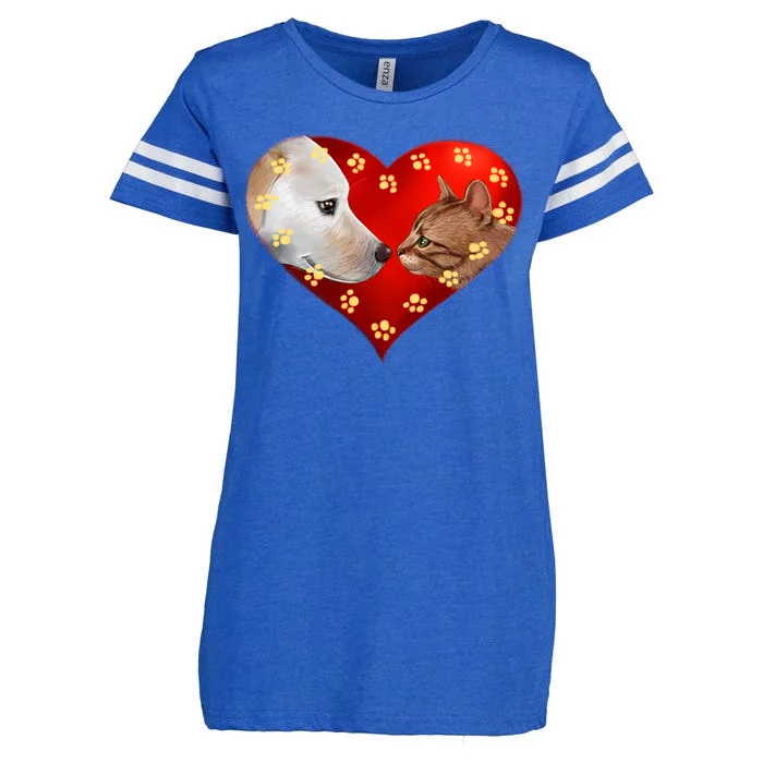 Love Cats and Dogs Enza Ladies Jersey Football T-Shirt