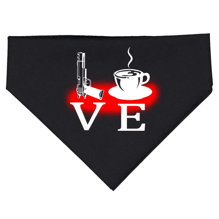 Love Coffee And Guns USA-Made Doggie Bandana