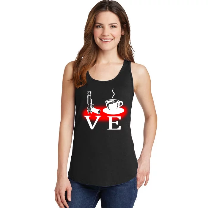 Love Coffee And Guns Ladies Essential Tank