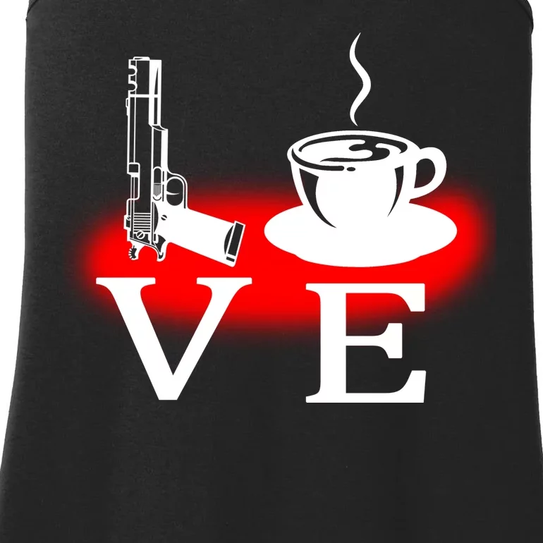 Love Coffee And Guns Ladies Essential Tank