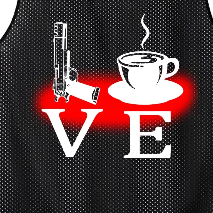 Love Coffee And Guns Mesh Reversible Basketball Jersey Tank