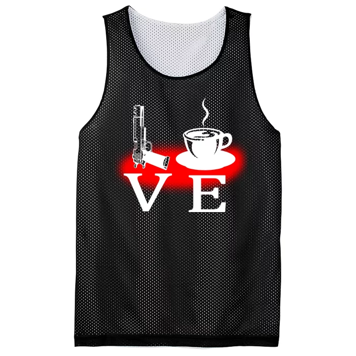 Love Coffee And Guns Mesh Reversible Basketball Jersey Tank