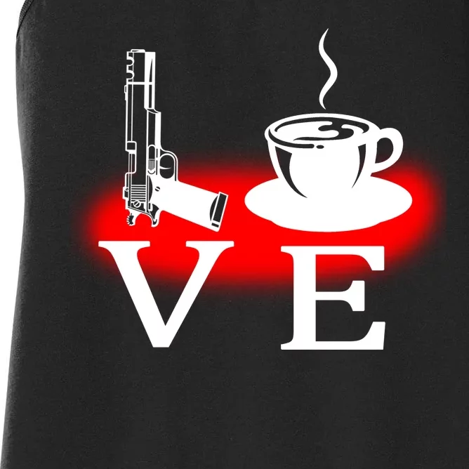 Love Coffee And Guns Women's Racerback Tank