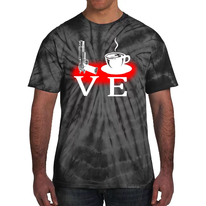 Love Coffee And Guns Tie-Dye T-Shirt