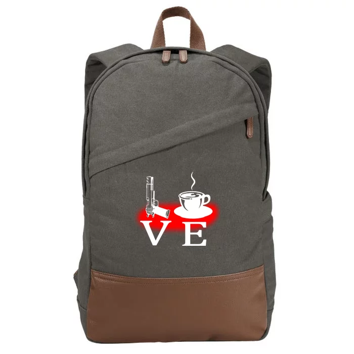 Love Coffee And Guns Cotton Canvas Backpack