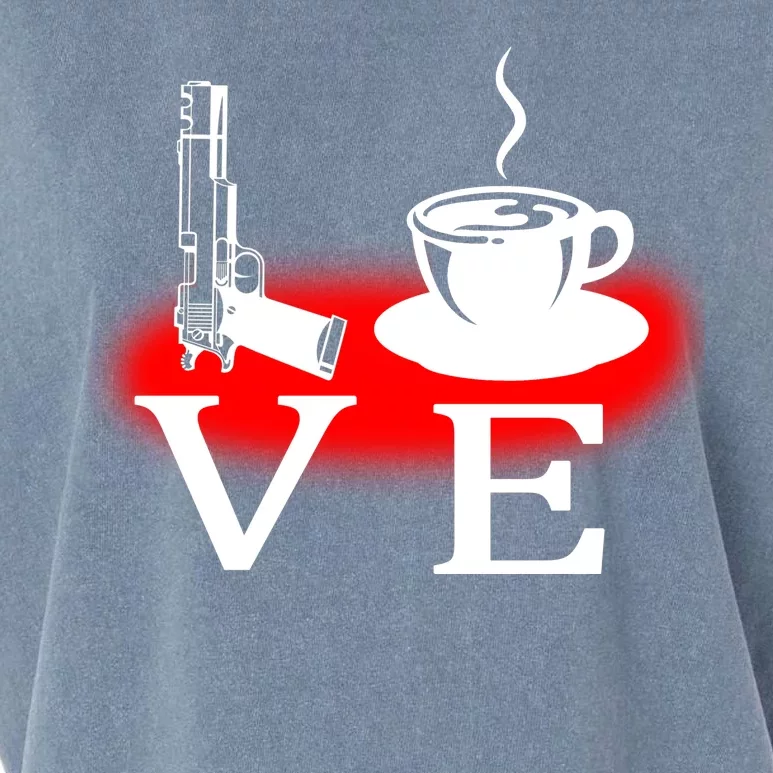 Love Coffee And Guns Garment-Dyed Women's Muscle Tee