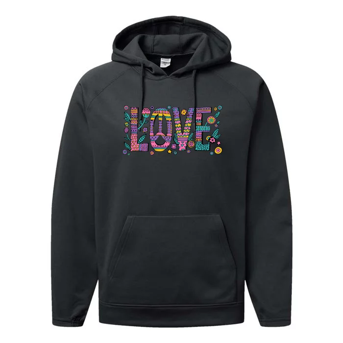 Love Crazy Wild Pattern Performance Fleece Hoodie