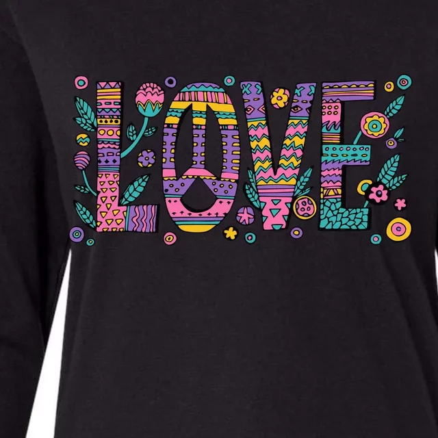 Love Crazy Wild Pattern Womens Cotton Relaxed Long Sleeve T-Shirt