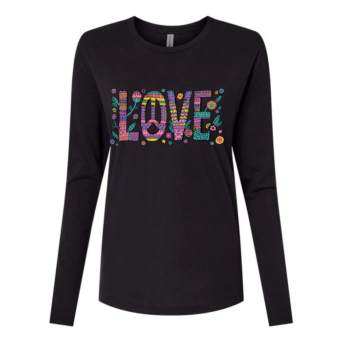 Love Crazy Wild Pattern Womens Cotton Relaxed Long Sleeve T-Shirt