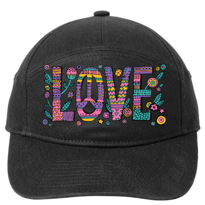 Love Crazy Wild Pattern 7-Panel Snapback Hat