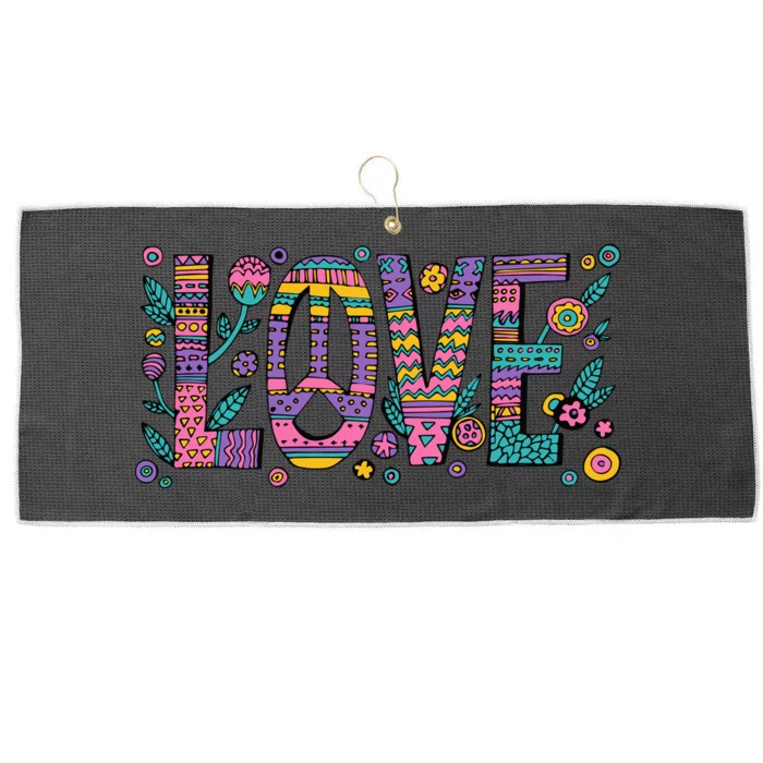 Love Crazy Wild Pattern Large Microfiber Waffle Golf Towel