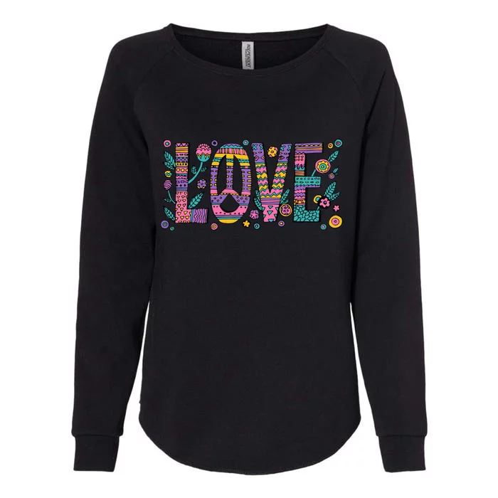 Love Crazy Wild Pattern Womens California Wash Sweatshirt