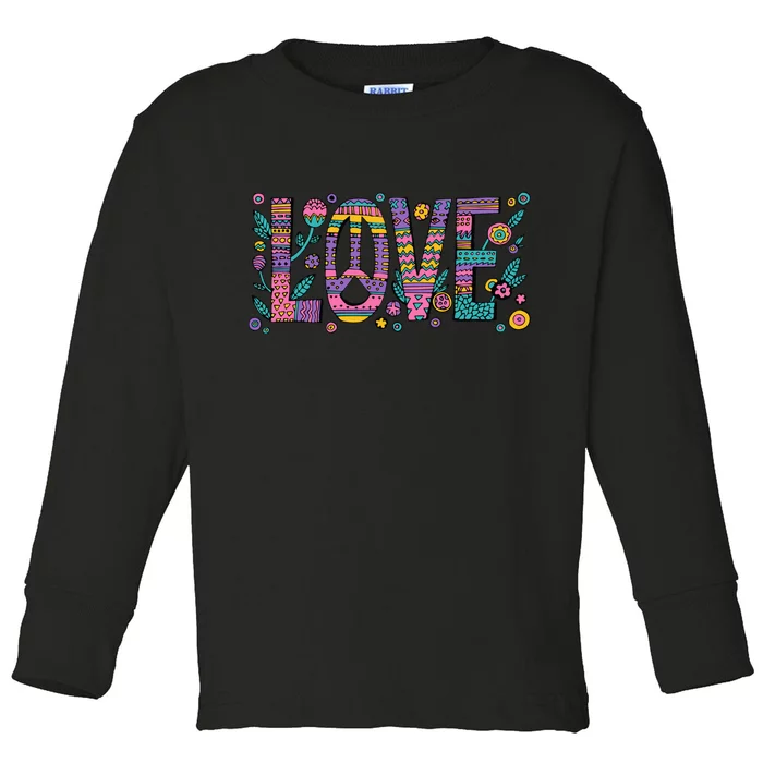 Love Crazy Wild Pattern Toddler Long Sleeve Shirt