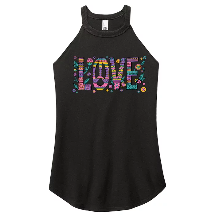 Love Crazy Wild Pattern Women’s Perfect Tri Rocker Tank