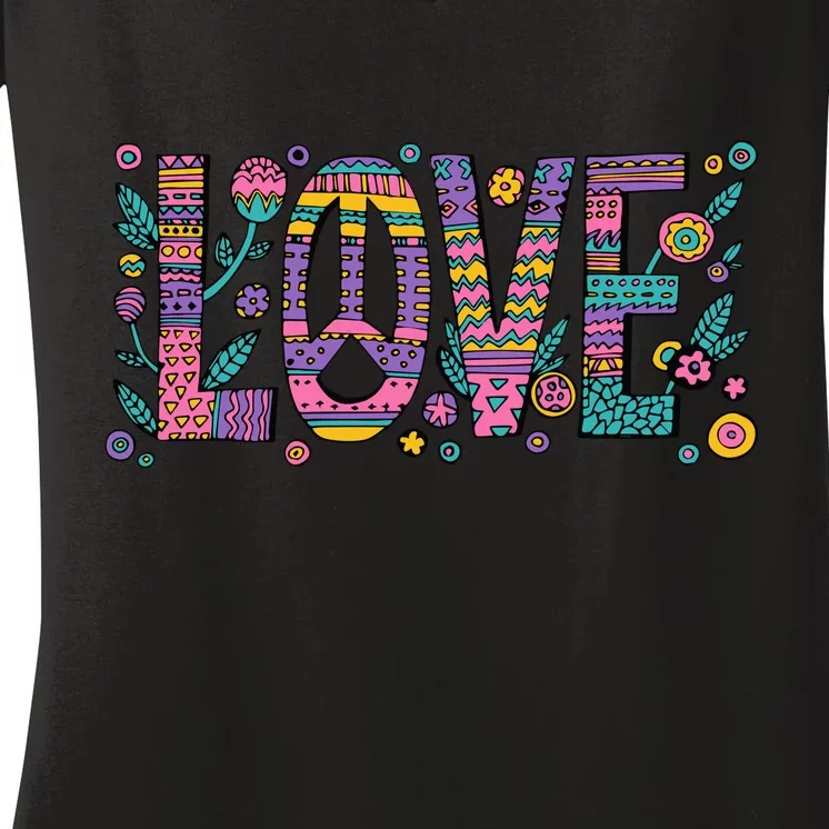 Love Crazy Wild Pattern Women's V-Neck T-Shirt