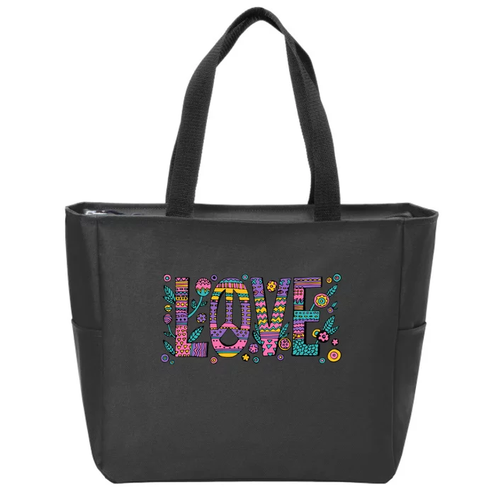 Love Crazy Wild Pattern Zip Tote Bag