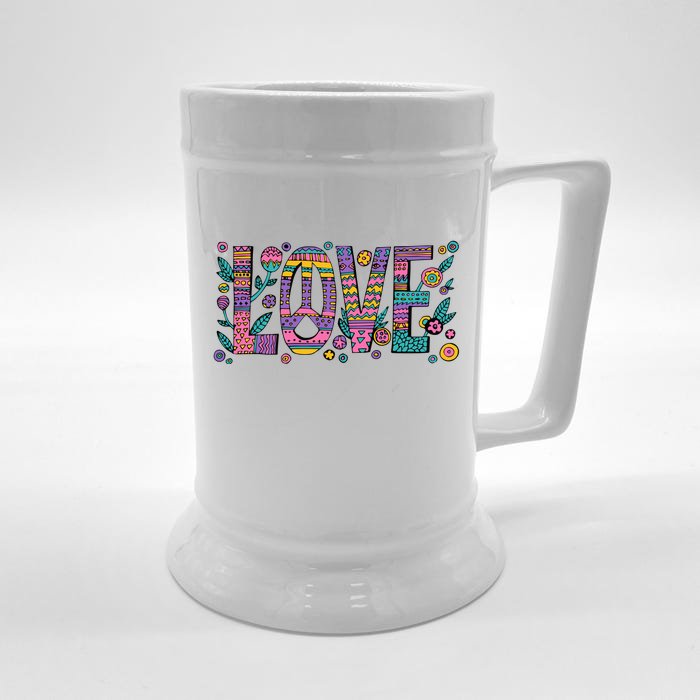 Love Crazy Wild Pattern Front & Back Beer Stein