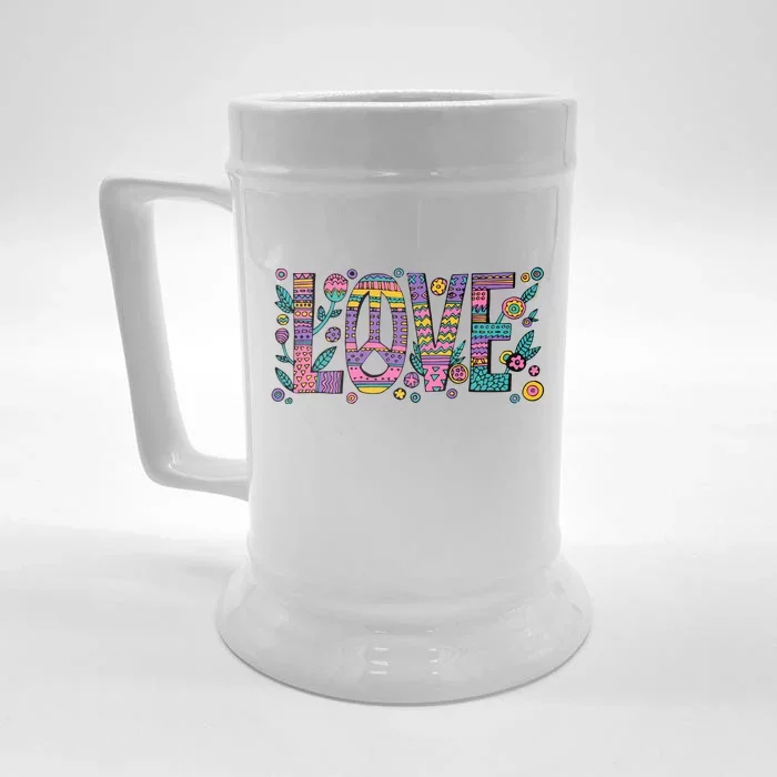 Love Crazy Wild Pattern Front & Back Beer Stein