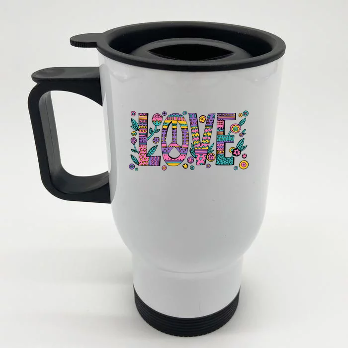 Love Crazy Wild Pattern Front & Back Stainless Steel Travel Mug