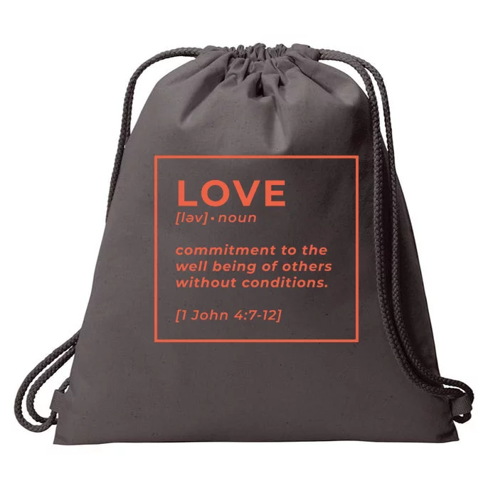 Love Definition John 4:7-12 Drawstring Bag