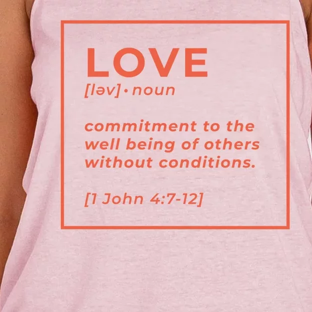 Love Definition John 4:7-12 Women's Knotted Racerback Tank