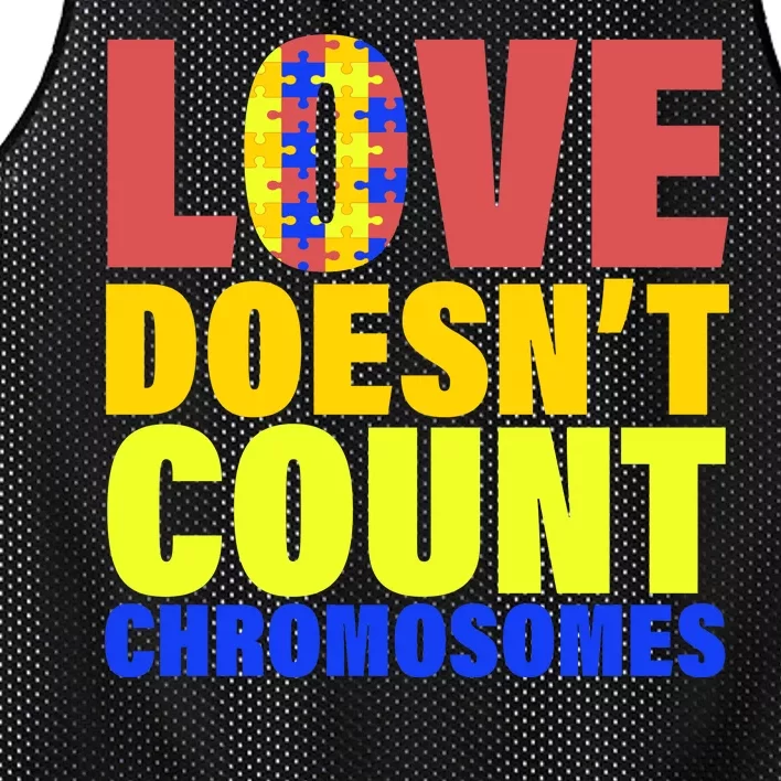 Love Doesn't Count Chromosomes Down Syndrome Mesh Reversible Basketball Jersey Tank