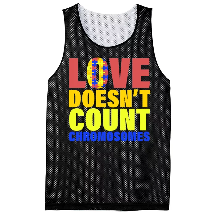 Love Doesn't Count Chromosomes Down Syndrome Mesh Reversible Basketball Jersey Tank