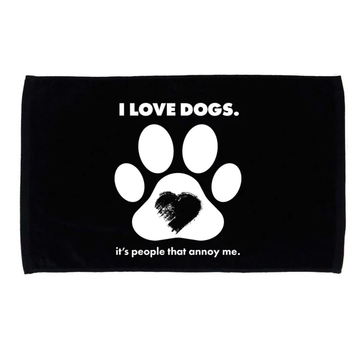 Love Dogs Hate People Microfiber Hand Towel