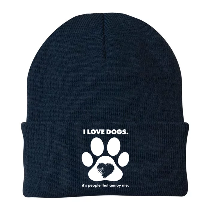 Love Dogs Hate People Knit Cap Winter Beanie