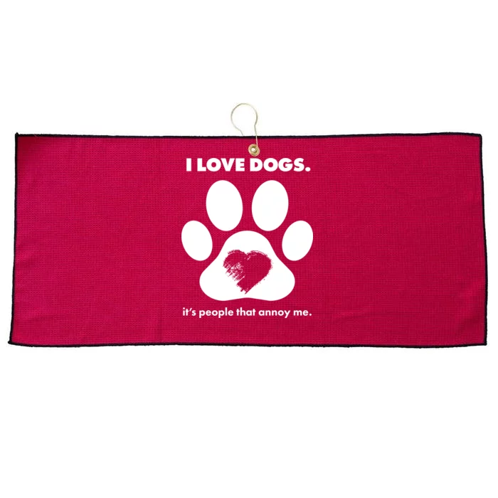 Love Dogs Hate People Large Microfiber Waffle Golf Towel