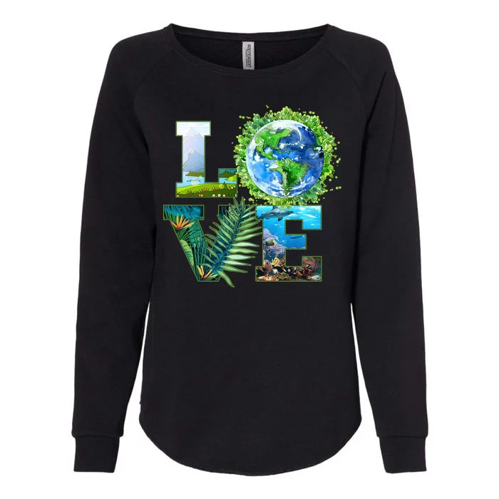 LOVE Earth Day Celebration Womens California Wash Sweatshirt