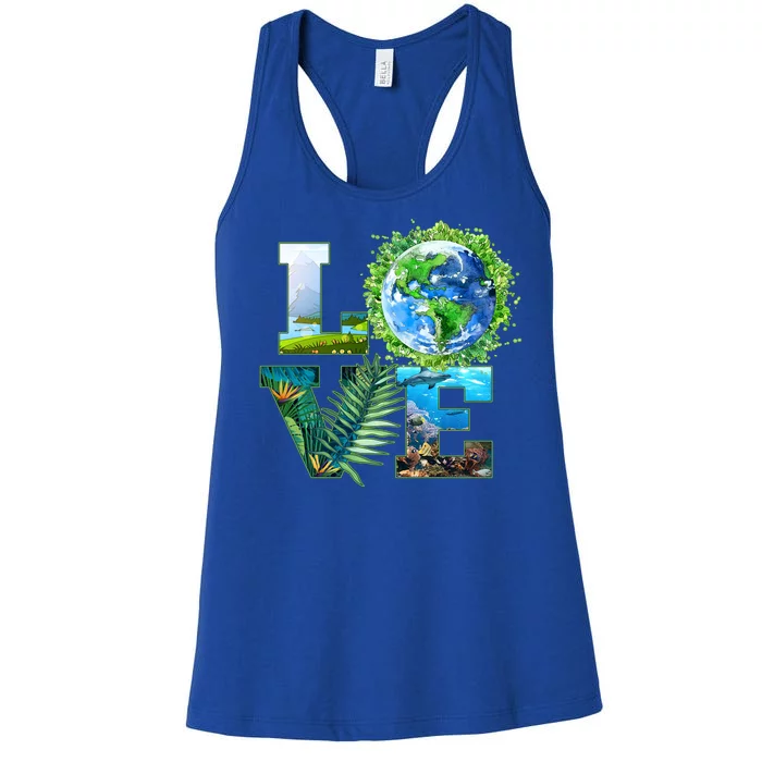 LOVE Earth Day Celebration Women's Racerback Tank