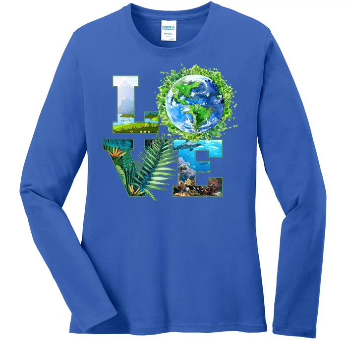 LOVE Earth Day Celebration Ladies Long Sleeve Shirt