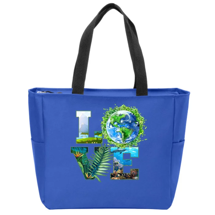 LOVE Earth Day Celebration Zip Tote Bag