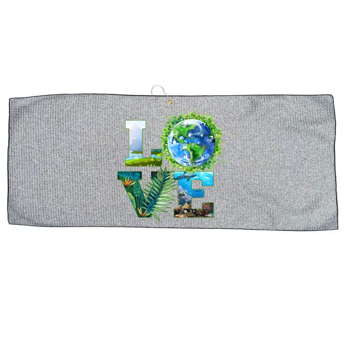 LOVE Earth Day Celebration Large Microfiber Waffle Golf Towel