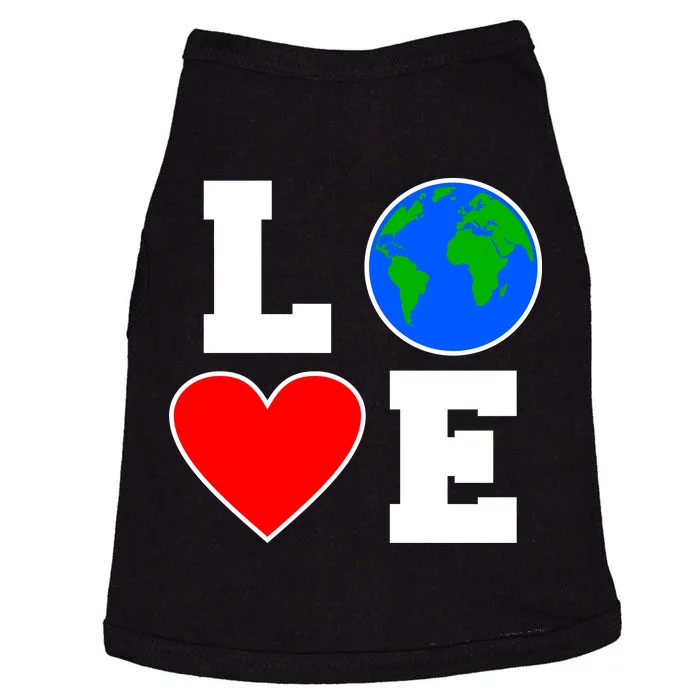 Love Earth Day Globe Heart Science Doggie Tank