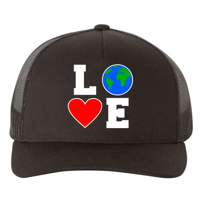 Love Earth Day Globe Heart Science Yupoong Adult 5-Panel Trucker Hat