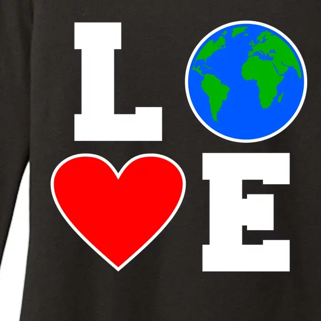 Love Earth Day Globe Heart Science Womens CVC Long Sleeve Shirt